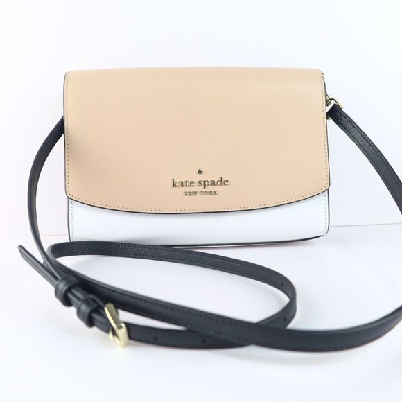 Preowned Kate Spade Carson Colorblock Saffiano Leather Women Crossbody Bag Cream - Picture 15 of 15